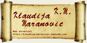 Klaudija Maranović vizit kartica